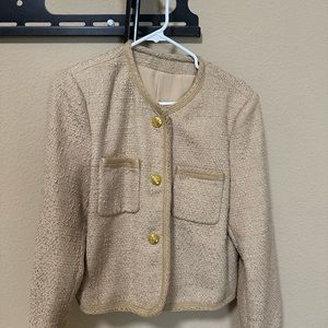 Tweed jacket, size feels like S-M, 30% wool, new w/o tag